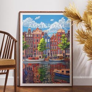 Amsterdam Travel Poster: Netherlands Fine Art Print