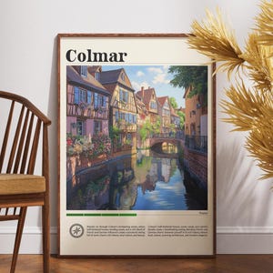 Póster de Colmar - Arte mural de Francia - Póster de Colmar - Impresión de viaje a Francia - Impresión de viaje a Francia - Arte mural de Colmar - Arte mural del casco antiguo francés
