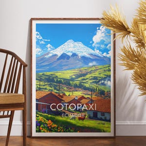 Cotopaxi Travel Print - Ecuador, Cotopaxi Poster, Ecuador Poster, Travel Wall Art, Ecuador Print, South America, Ecuador, Cotopaxi Mountain