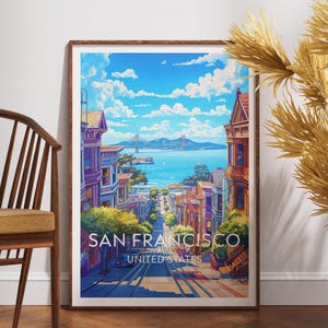 San Francisco Travel Print - United States, San Francisco Poster, America Poster, Travel Wall Art, Golden Gate Bridge, San Francisco, USA