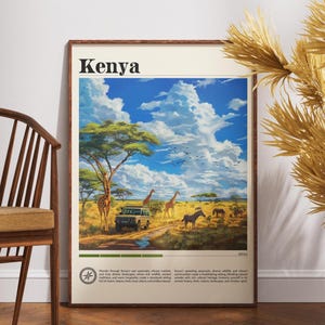 Kenya Travel Poster: Africa Wall Art Print