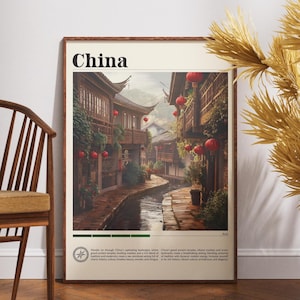 China Travel Print, China Poster, Reise Wandkunst, China Print, Reiseplakat, Backpacking Poster, Wanddekor, China Wandkunst, Chinesisch