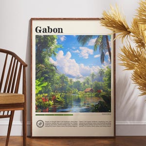 Gabon Travel Poster: Libreville City Art, Africa Wall Print