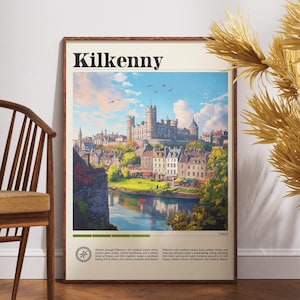 Kilkenny Travel Print - Ireland, Kilkenny Poster, Ireland Poster, Travel Wall Art, Ireland Print, Ireland, Kilkenny Travel Poster, Irish Art