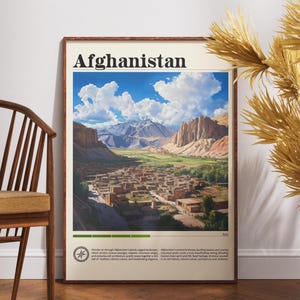 Afghanistan Travel Print - Asia, Asia Poster, Afghanistan Poster, Travel Wall Art, Afghanistan Print, Afghanistan, Asia Print Bamiyan Valley