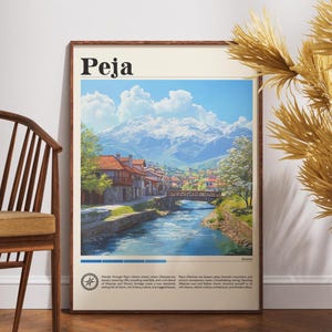 Peja Kosovo Reise-Plakat: Europa-Wand-Kunst