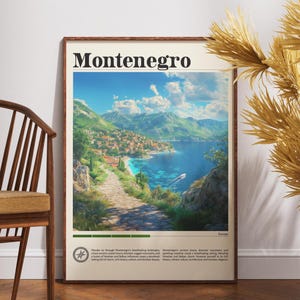 Montenegro Coastline Travel Poster: Europe Fine Art Print