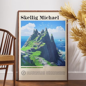 Skellig Michael Travel Print - Ireland, Skellig Michael Poster, Ireland Poster, Travel Wall Art, Ireland Print, Great Skellig Gift, Europe