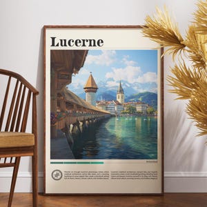 Lucerne Travel Print - Switzerland, Lucerne Poster, Switzerland Poster, Travel Wall Art, Switzerland Print, Switzerland, Lucerne Wall Art