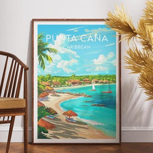 Punta Cana Travel Print - Caribbean, Punta Cana Poster, Caribbean Poster, Travel Wall Art, Dominican Print, Dominican, Caribbean Wall Art
