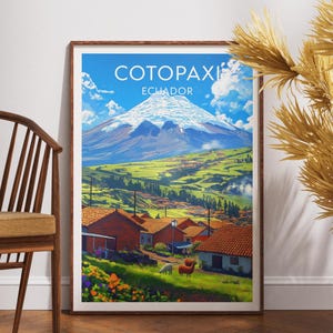 Cotopaxi Travel Print - Ecuador, Cotopaxi Poster, Ecuador Poster, Travel Wall Art, Ecuador Print, South America, Ecuador, Cotopaxi Mountain