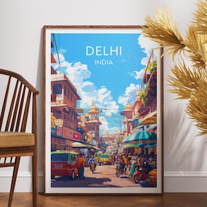 Delhi India Travel Poster: India Gate Art Print