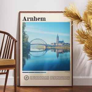 Arte de parede de impressão de viagem de Arnhem, impressão da cidade de Arnhem, presente de viagem de Arnhem, pôster de Arnhem, pôster da Holanda, impressão de viagem da Holanda, Europa