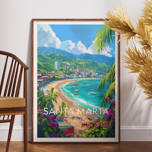 Santa Marta Travel Print - Colombia, Santa Marta Poster, Colombia Poster, Travel Wall Art, Colombia Print, Santa Marta Print, South America
