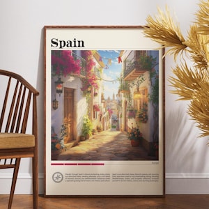Spanien Travel Print - Europa, Europa Poster, Spanien Poster, Reise Wandkunst, Spanien Print, Spanien, Europa Print, Barcelona Poster, Madrid Print