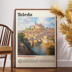 Toledo Stadt Spanien Reisedruck, Spanien-Reiseplakat, Reise-Wandkunst, Stadt Karte Druck, Toledo-Reiseplakat, Reisekunstgeschenk, Toledo Plakat