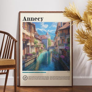 Annecy Travel Print - France, Annecy Poster, France Poster, Travel Wall Art, France Print, Poster, France, Europe, Lake Annecy Print, French