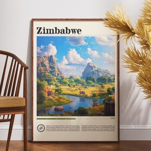Zimbabwe Travel Print - Africa, Zimbabwe Poster, Africa Poster, Travel Wall Art, Africa Print, Zimbabwe Wall Art, Zimbabwe, Africa Wall Art