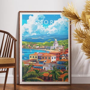 Puerto Rico Travel Print - Caribbean, Puerto Rico Poster, Caribbean Poster, Travel Wall Art, Puerto Rico Print, Puerto Rico, Caribbean