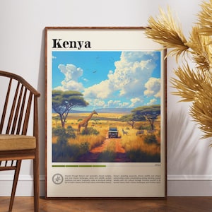 Kenya Travel Poster: Africa Wall Art Print