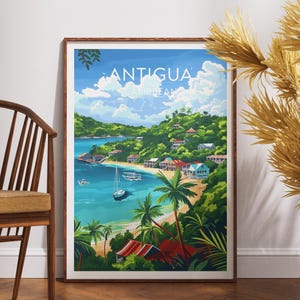 Antigua Travel Print - Caribbean, Antigua Poster, Caribbean Poster, Travel Wall Art, Antigua Print, Antigua, Caribbean, Antigua And Barbuda
