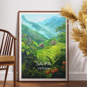 Sapa Travel Print - Vietnam, Sapa Poster, Vietnam Poster, Travel Wall Art, Vietnam Print, Sapa Wall Art, Sapa, SE Asia, Sapa Print, Asia