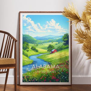 Alabama Travel Print - United States, Alabama Poster, America Poster, Travel Wall Art, America Print, Poster, America, Alabama Wall Art, USA