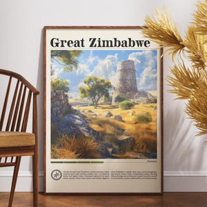 Great Zimbabwe Travel Print - Zimbabwe, Great Zimbabwe Poster, Zimbabwe Poster, Travel Wall Art, Zimbabwe Print, Africa Wall Art, Masvingo