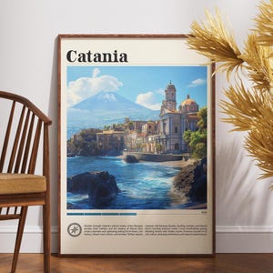 Catania Travel Print, Wall Art Catania Italy Wall Hanging Home Decoration Catania Gift Art Lovers Wall Art Print Catania Italy, Europe Print
