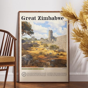 Great Zimbabwe Travel Print - Zimbabwe, Great Zimbabwe Poster, Zimbabwe Poster, Travel Wall Art, Zimbabwe Print, Africa Wall Art, Masvingo