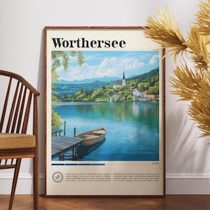 Worthersee Travel Print - Austria, Worthersee Poster, Austria Poster, Travel Wall Art, Austria Print, Austria, Worthersee, Europe, Austrian