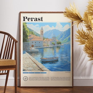 Perast Travel Print - Montenegro, Perast Travel Poster, Montenegro Poster, Travel Wall Art, Montenegro Print,  Perast Poster, Europe Poster