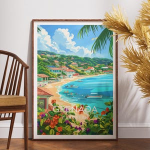 Grenada Travel Print - Caribbean, Grenada Poster, Caribbean Poster, Travel Wall Art, Grenada Print, Grenada Wall Art, Caribbean, Travel