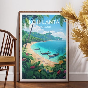 Koh Lanta Thailand Reiseposter: SE Asia Beach Print
