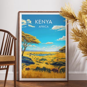 Kenya Travel Poster: Africa Wall Art, Museum-Quality Print