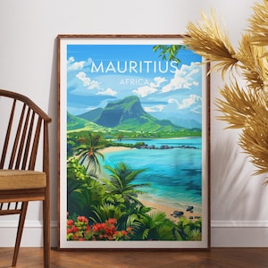 Mauritius Travel Print - Indian Ocean, Mauritius Poster, Africa Poster, Travel Wall Art, Africa Print, poster, Africa, Mauritius, Island
