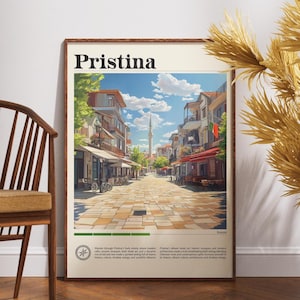 Pristina Kosovo Reise Poster: Europa Wand Kunst Druck