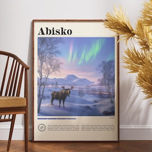 Abisko Travel Print - Schweden, Abisko Poster, Schweden Poster, Reise, Wandkunst, Schweden Print, Poster, Schweden, Europa, Abisko Skandinavien Kunst
