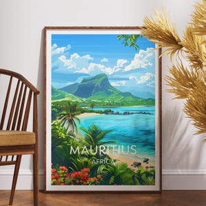 Mauritius Travel Print - Indian Ocean, Mauritius Poster, Africa Poster, Travel Wall Art, Africa Print, poster, Africa, Mauritius, Island