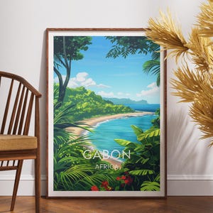 Gabon Travel Poster: Libreville City Art, Africa Wall Decor