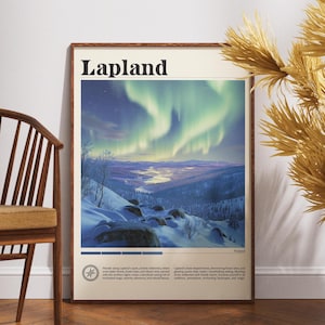 Impression voyage Laponie - Finlande, affiche Laponie, affiche Finlande, art mural voyage, impression Finlande, affiche, Finlande, Europe, art mural Laponie