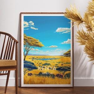 Kenya Travel Poster: Africa Wall Art, Museum-Quality Print
