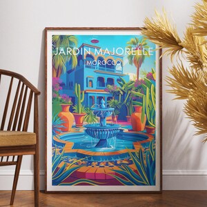 Jardin Majorelle Travel Print - Morocco, Jardin Majorelle Poster, Morocco Poster, Travel Wall Art, Morocco Print, Marrakesh Print, Africa