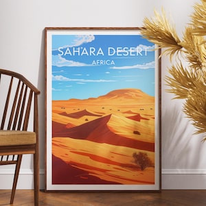 Sahara Desert Travel Print - Afrika, Sahara Poster, Afrika Poster, Reisewandkunst, Afrika, Sahara Desert Wandkunst, Mauretanien Print
