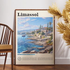 Limassol Cyprus Travel Poster: Coastal Wall Art