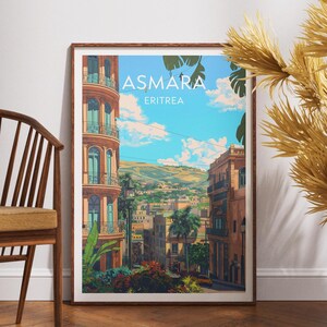 Asmara Travel Print, Eritrea Wall Art, Asmara Poster, Eritrea Travel Wall Art, Africa Poster, Africa City Art, Eritrea Poster, Africa Art