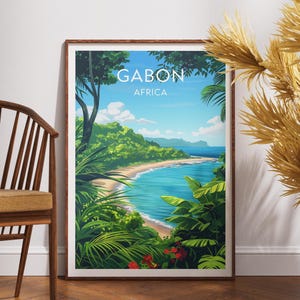 Gabon Travel Poster: Libreville City Art, Africa Wall Print