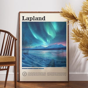 Impression voyage Laponie - Finlande, affiche Laponie, affiche Finlande, art mural voyage, impression Finlande, affiche, Finlande, Europe, art mural Laponie