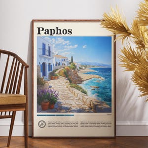 Paphos Travel Print - Cyprus, Paphos Poster, Cyprus Poster, Travel Wall Art, Cyprus Print, poster, Cyprus, Europe, Paphos, Cypriot, Travel
