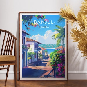 Banjul Travel Print, Gambia Wall Art, Banjul Poster, Gambia Travel Wall Art, Africa Poster, Africa City Art, Gambia Travel Wall Art